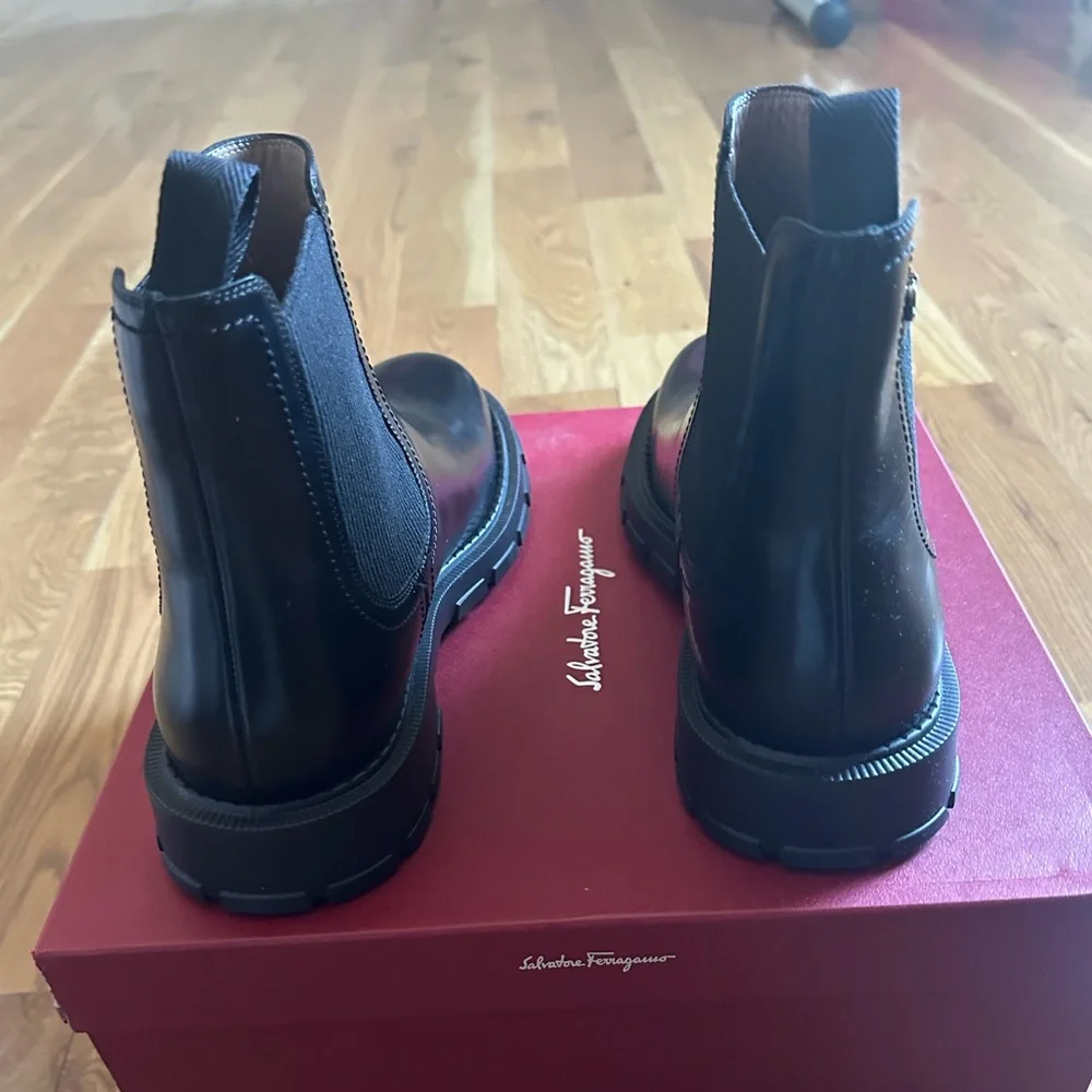 Salvatore Ferragamo designer Chelsea men boots